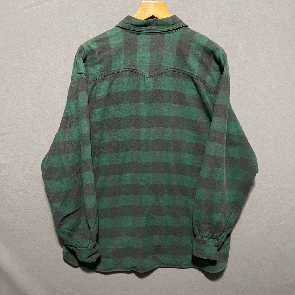Ralph Lauren Country Mens Green Black Buffalo Plaid Flannel Shirt Size 10 - Picture 7 of 8